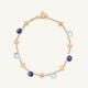 22K Gold Plated Gemstone Marco Bicego Bracelet with Iolite and Blue Topaz